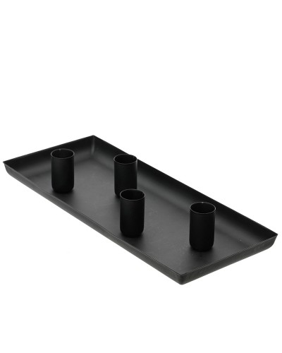 Lifetime Black Candle Holder Tray, 29 x 12 x 2 cm, for Interior Decorations
